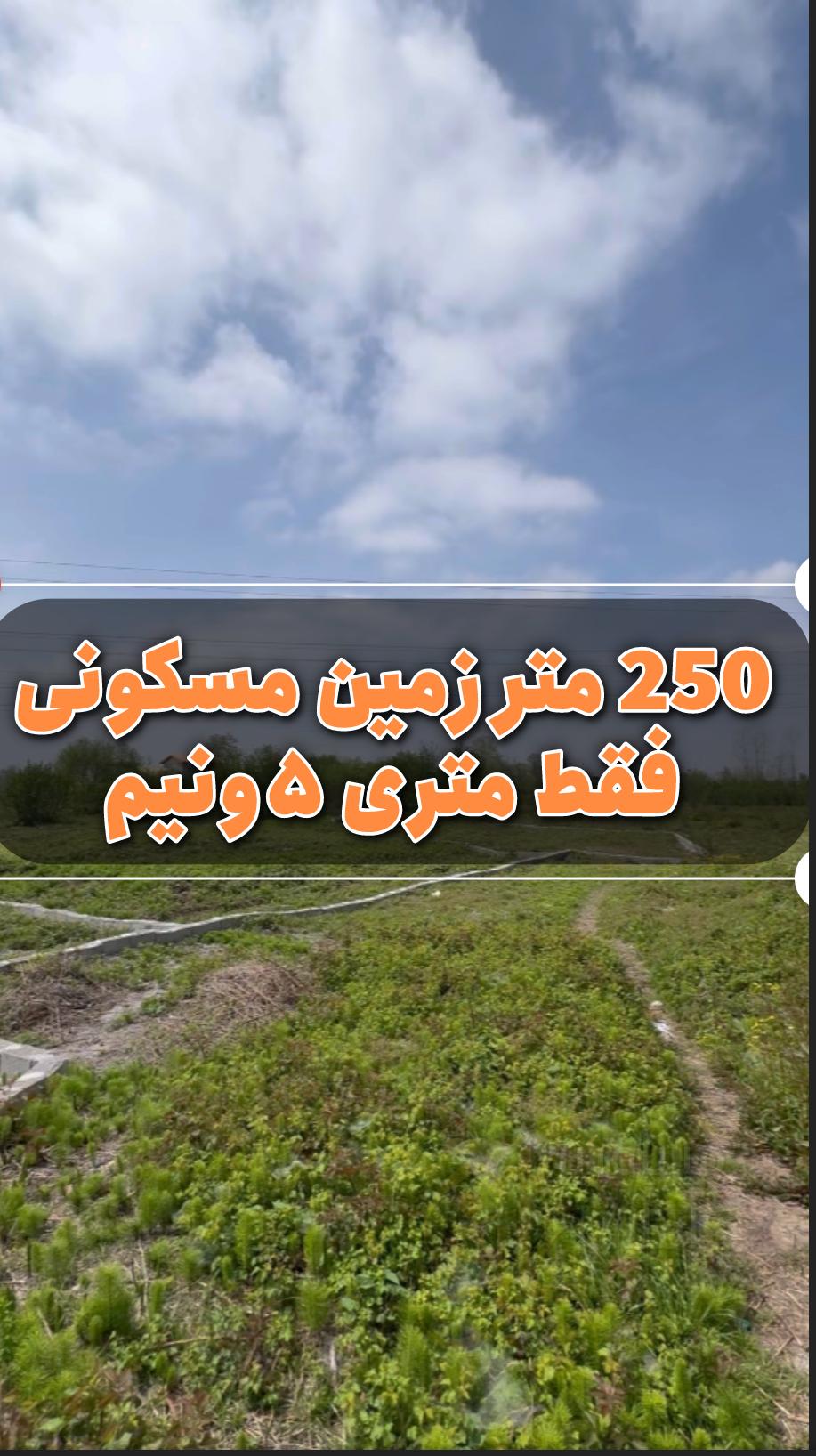 زمین سنددار ۲۵۰ متری کوچصفهان